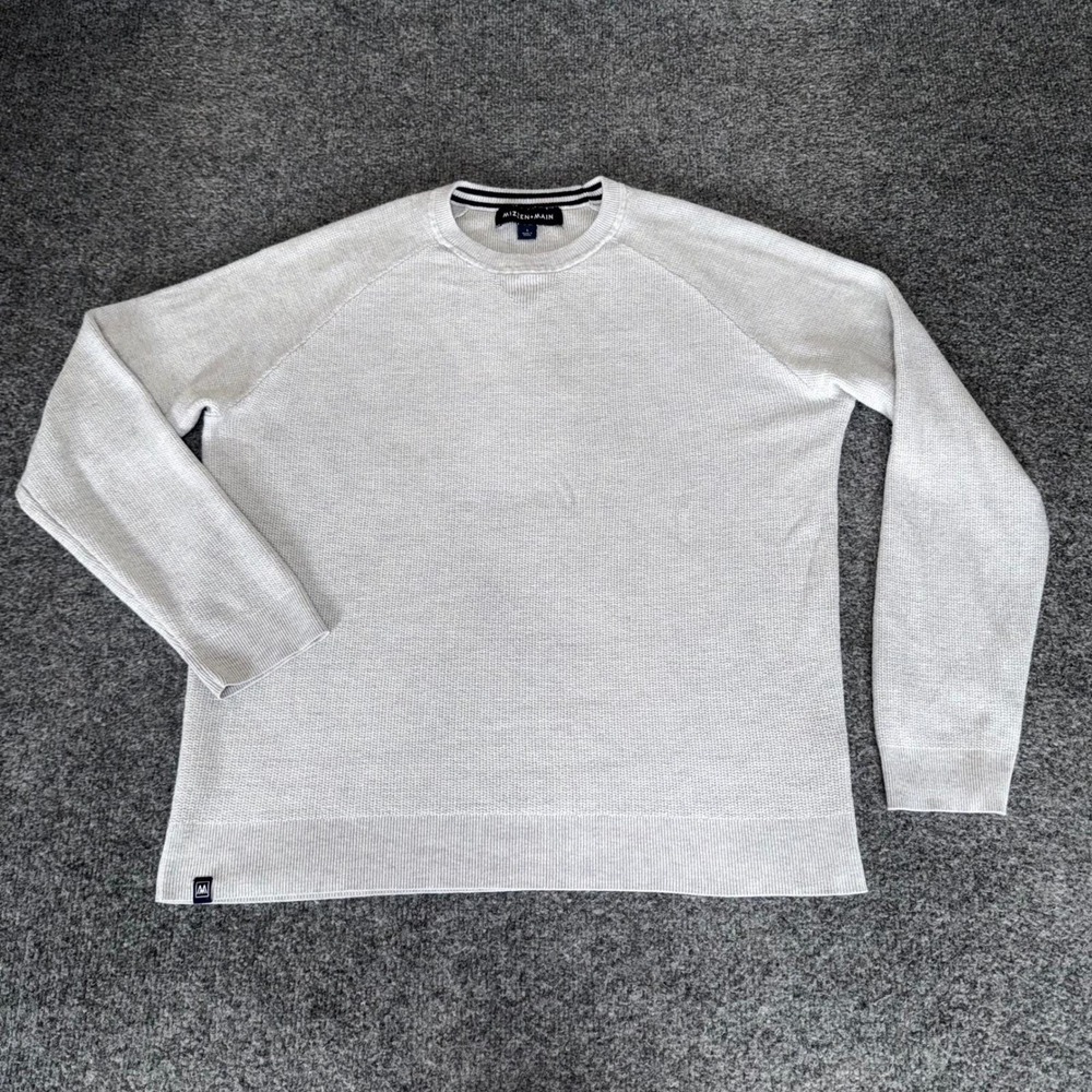 Mizzen+Main Light Gray Crewneck Sweater